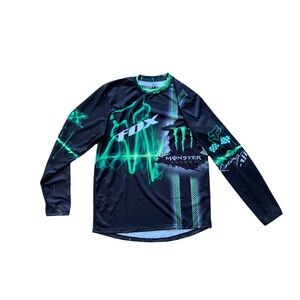 COPY - Men’s geeen/black Medium RARE retro Monster Energy Fox Racing Jersey/Shi…